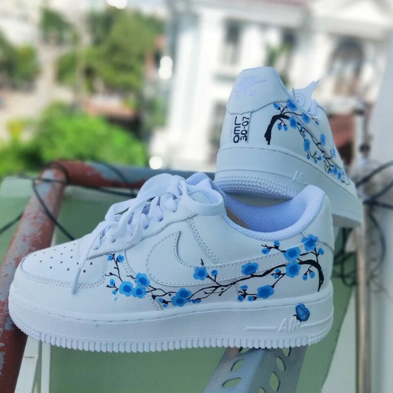 Blue Flower Air Force 1 Custom