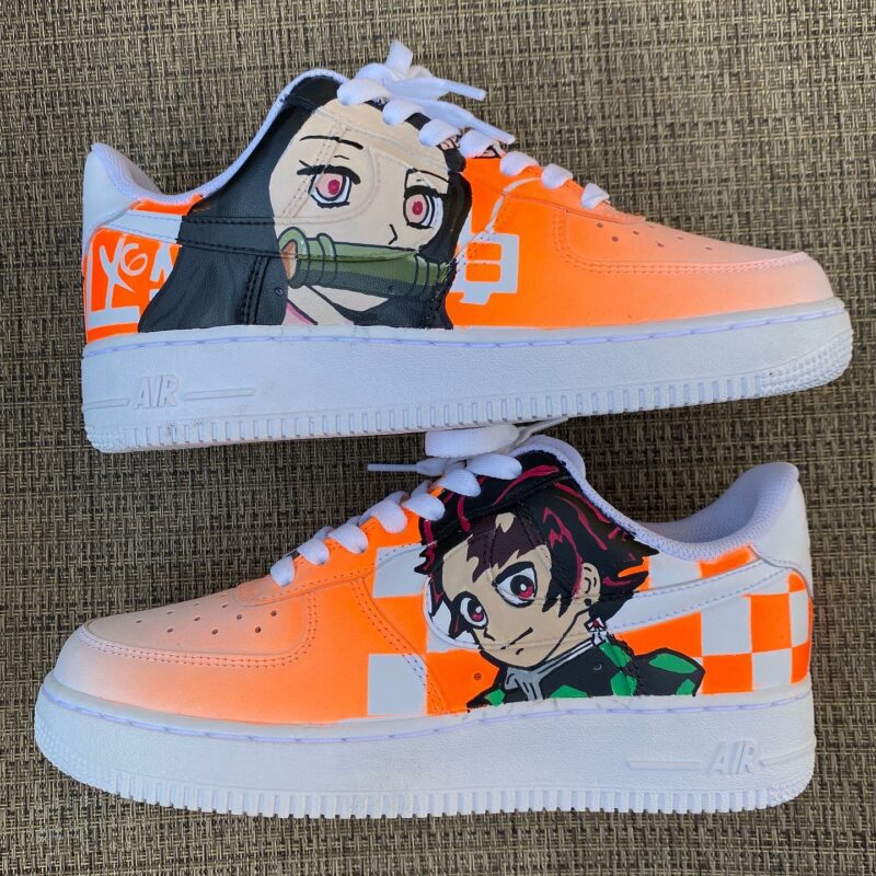 Demon Slayer Kimetsu no Yaiba - Tanjiro x Nezuko Air Force 1 Custom