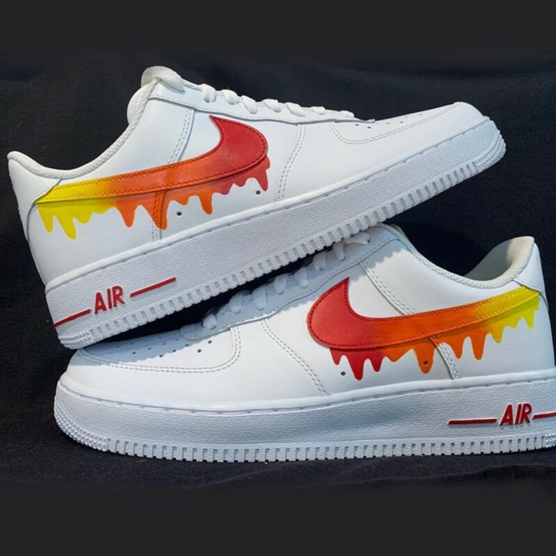 Red Yellow Drip Air Force 1 Custom