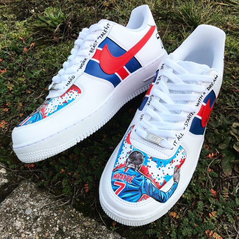 Kylian Mbappe Air Force 1 Custom, Personalized Shoes, Custom AF1 Shoes ...
