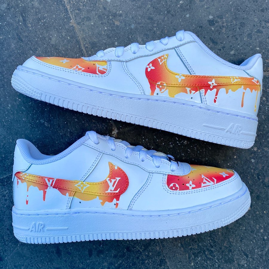 LV Drip Air Force 1 Custom, Air Force 1 Custom, Custom Shoes ...