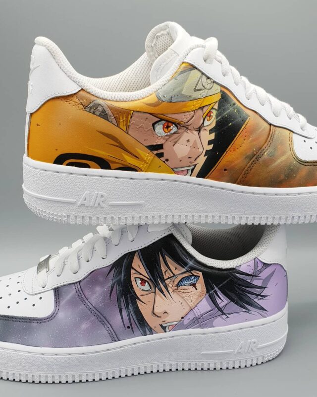 Naruto x Sasuke Air Force 1 Custom, Hand Painted Gift, AF1 Sneakers ...
