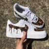 Fashion Luxury Custom LV AF1 Brown Drip Sneaker