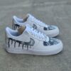 Fashion Luxury Custom LV AF1 Grey Drip Sneaker