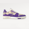 Louis Vuitton White & Purple Damier 'LV Trainer' Sneakers