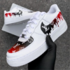 Fashion Luxury Custom LV AF1 Black/Red Sneaker