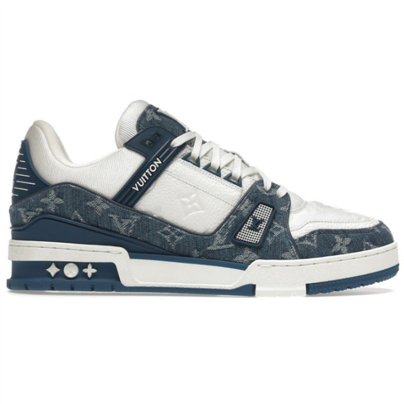 Louis Vuitton Trainer Denim "White Blue" Sneaker