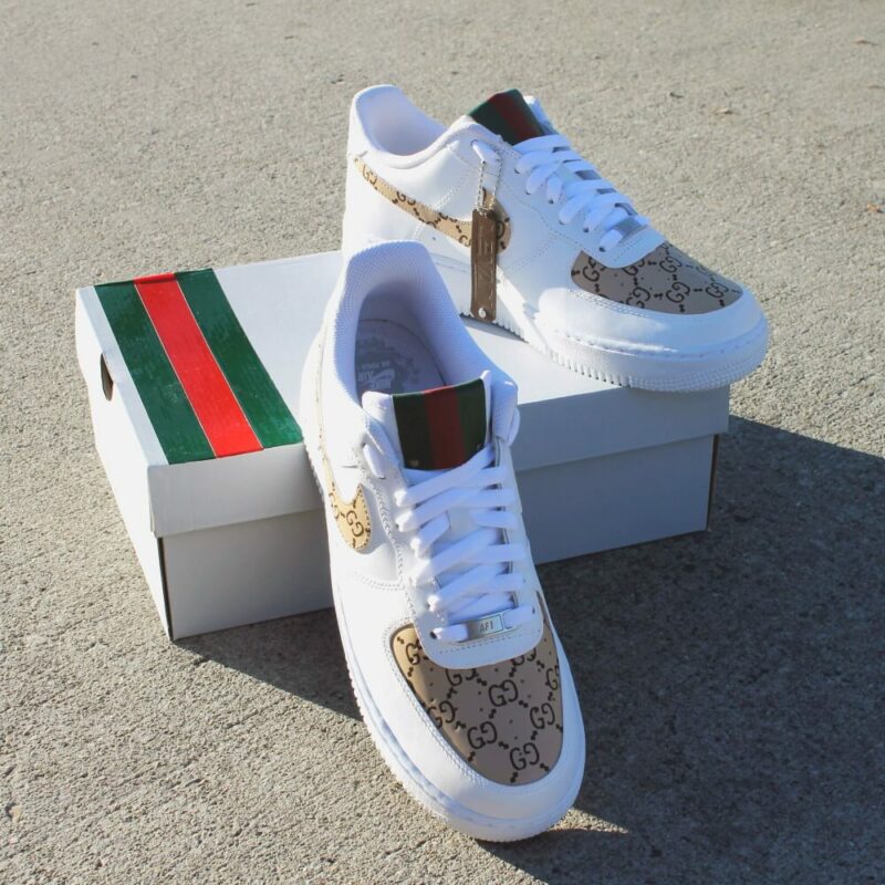 Fashion Luxury Custom Gucci AF1 Wheat Sneaker