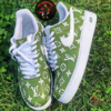 Fashion Luxury Custom LV AF1 Green Sneaker