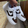 Fashion Luxury Custom LV AF1 Brown Sneaker