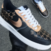 Fashion Luxury Custom Gucci AF1 Black/Brown Sneaker