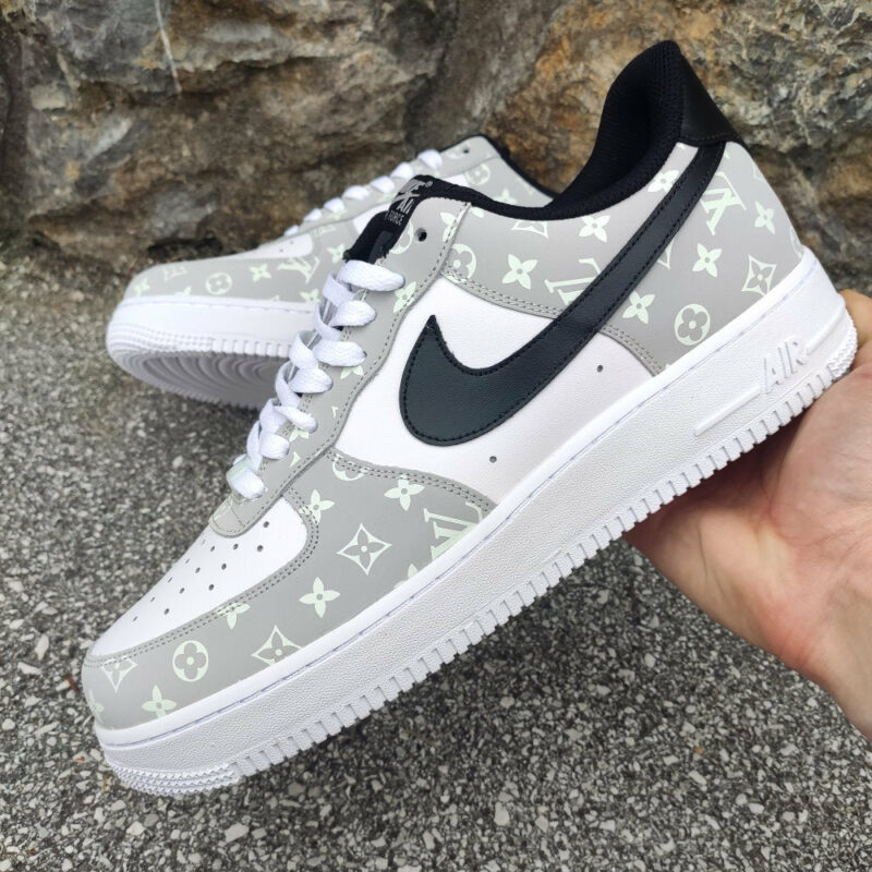 Fashion Luxury Custom LV AF1 Royal Gray Sneaker