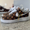 Fashion Luxury Custom LV AF1 Brown Sneaker