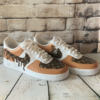 Fashion Luxury Custom LV AF1 Brown Drip Sneaker