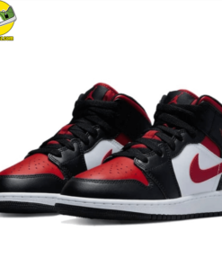 Air Jordan 1 Mid Black Fire Red