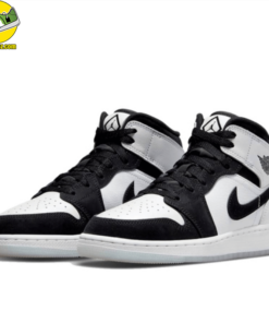 Air Jordan 1 Mid Black White Diamond