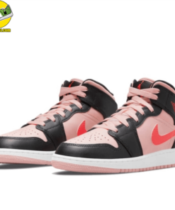 Air Jordan 1 Mid Black Pink Crimson