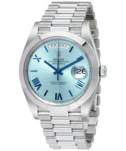 Rolex Day-Date Automatic Ice Blue Dial Platinum Men's Watch 40mm