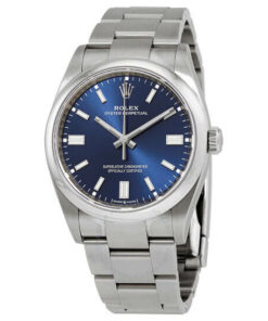 Rolex Oyster Perpetual 36 Automatic Chronometer Blue Dial Watch 36mm