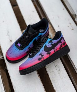   Custom Air Force 1 Sunset In Miami Palm Tree