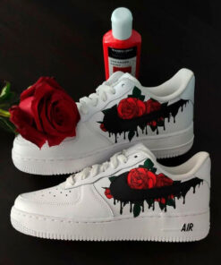 Air Force 1 Custom Rose Drips, Custom Af1, Gifts For Her