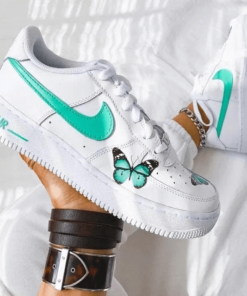 Custom Air Force 1 Butterfly Mint Swoosh