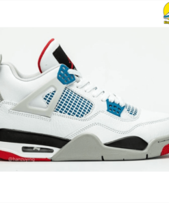 Air Jordan 4 What The White Fire Red-Tech Grey-Military Blue