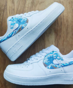 Great Wave' Air Force 1 Custom, Custom Air Force 1, Personalized Air Force, Af1 Custom