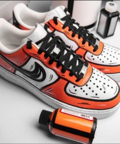 Custom Air Force 1 Cartoon Drip Orange, Custom Air Force 1, Personalized Air Force, Af1 Custom