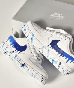 Nike Air Force 1 Custom, HandPainted Blue Drip Custom Nike AF1, Custom Air Force 1, Personalized Air Force, Af1 Custom