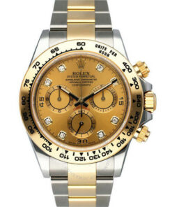 Rolex Daytona Chronograph Automatic Chronometer Diamond Champagne Dial Men's Watch 40mm