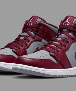 Air Jordan 1 Mid - Team Red Grey White