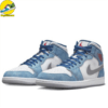 Air Jordan 1 Mid French Blue Fire Red