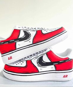 Custom Air Force 1 Cartoon Drip Red, Custom Air Force 1, Personalized Air Force, Af1 Custom