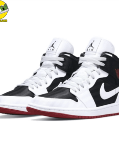 Air Jordan 1 Mid White Black Gym Red