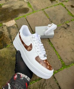 Brown and cream LV Air Force 1 Custom