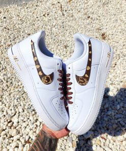 Brown Swoosh Design Custom Air Force 1