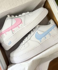 Blue And Pink Drip Custom Air Force 1