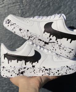 Black Drip Splatter Sneaker Custom Air Force 1