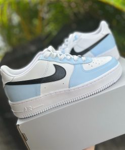 Blue Black Swoosh Custom Air Force 1