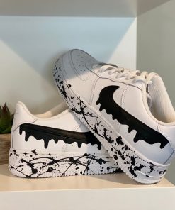 Black Splatter Swoosh Custom Air Force 1