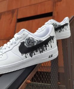 Black Drip Rose Custom Air Force 1