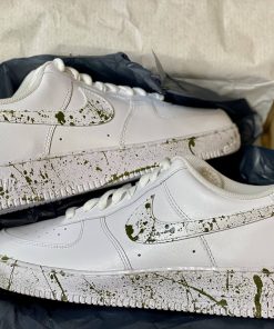 Avocado Green Splatter Swoosh Custom Air Force 1