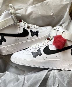 Black Glitter Check Butterfly Custom Air Force 1