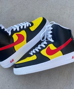 Black Red and Yellow Custom Air Force 1