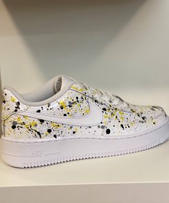 Black Yellow and Gray Splatter Custom Air Force 1