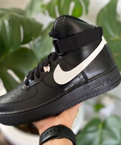 Black White Check Tab Custom Air Force 1