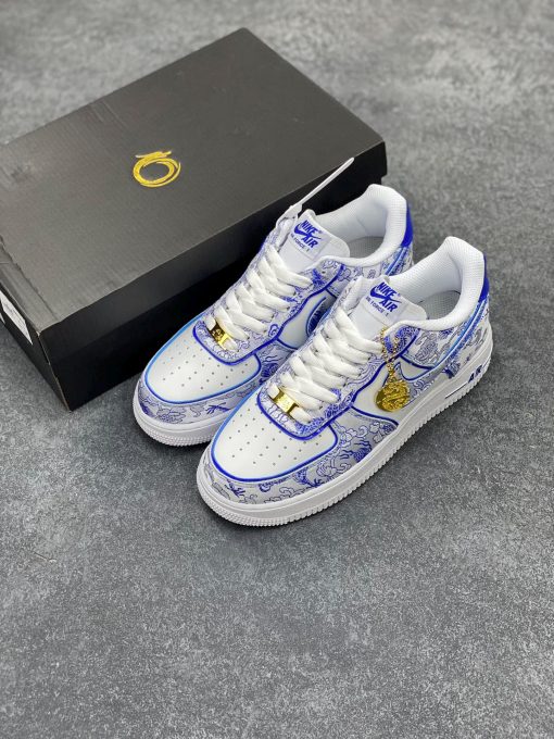 Blue White Dragon Custom Air Force 1