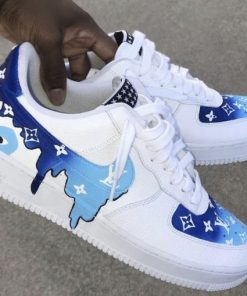 Blue Louis Vuitton Custom Air Force 1