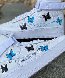 Blue and Black Multi Butterflies Custom Air Force 1